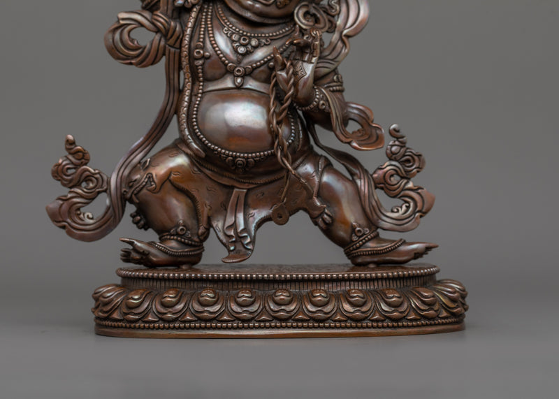 Vajrapani Handcrafted Oxidized Copper Sculpture  | Symbol of Protection and Strength