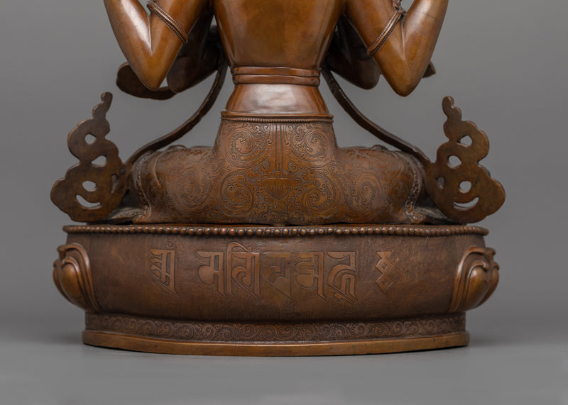 Chenrezig Bodhisattva of Compassion Figurine | Four Armed Chenrezig Sculpture