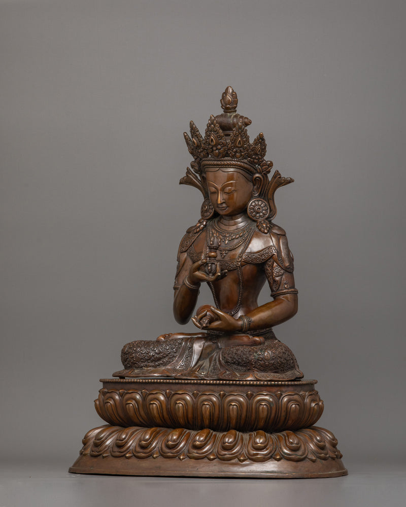 Hand-Sculpted Dorje Sempa Oxidized Statue | Traditional Copper Artwork of Nepal