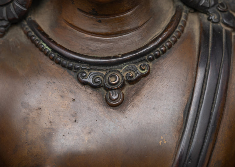 Beautiful Bodhisattva Statue | Oxidized Copper Body