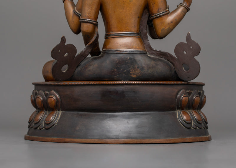 Beautiful Bodhisattva Statue | Oxidized Copper Body