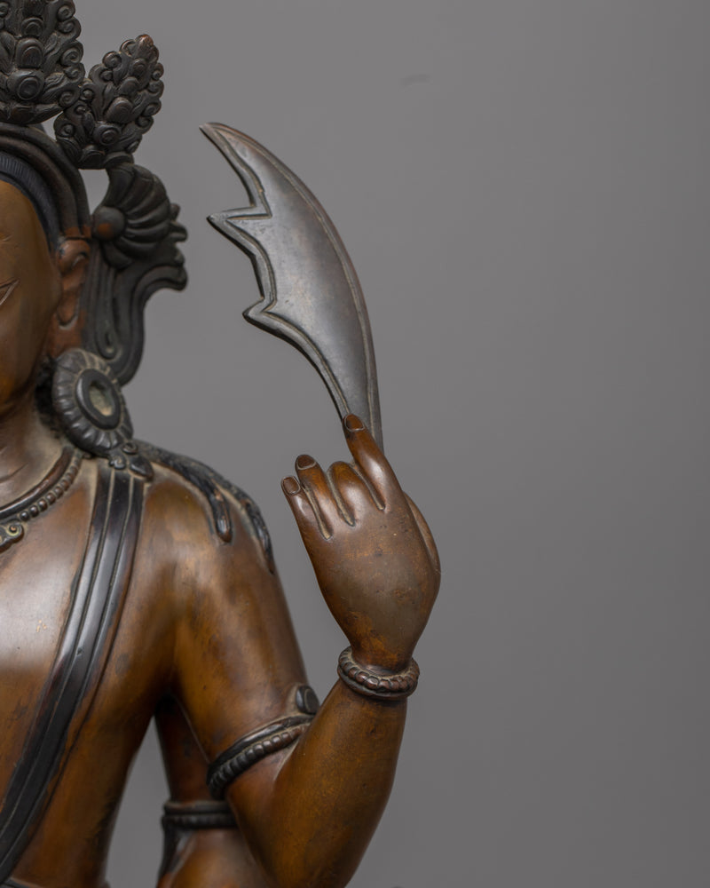 Beautiful Bodhisattva Statue | Oxidized Copper Body