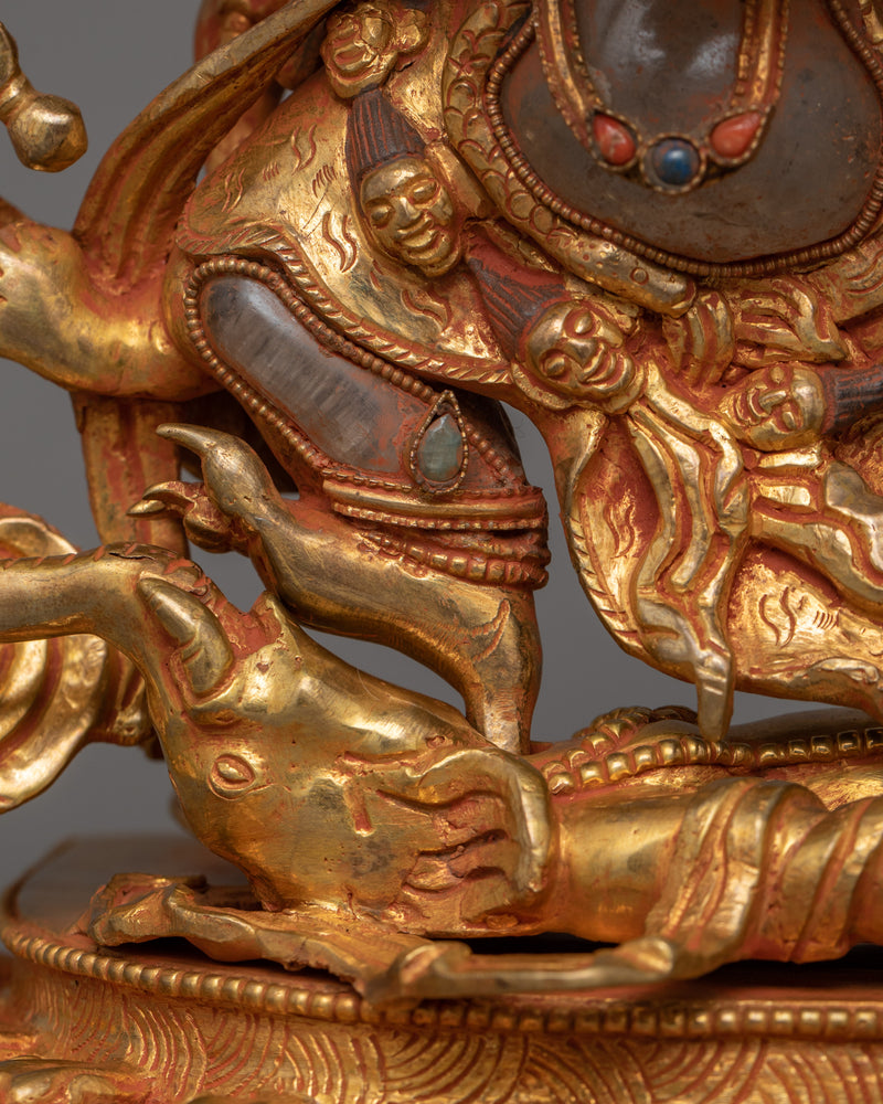 Six Armed Mahakala Wrathful Protector Deity Statue |  Buddhist Deity of Dharma Protector