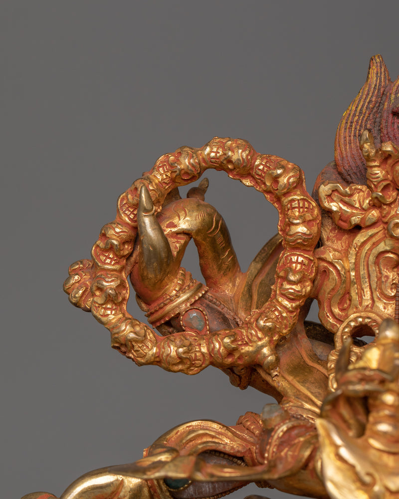 Six Armed Mahakala Wrathful Protector Deity Statue |  Buddhist Deity of Dharma Protector