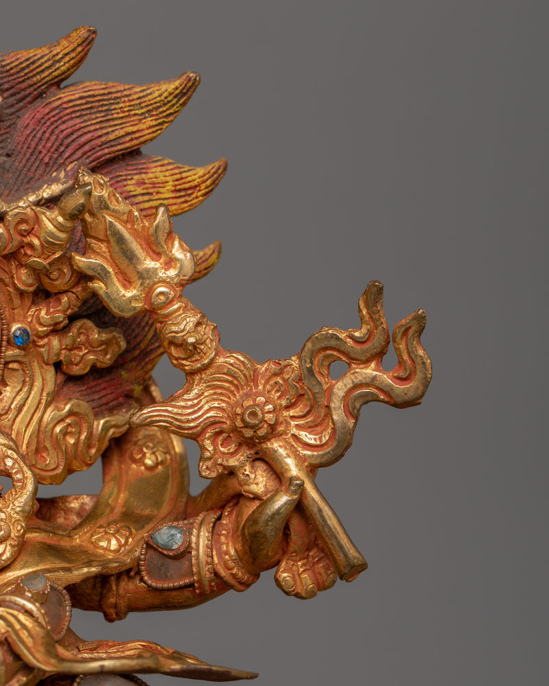 Six Armed Mahakala Wrathful Protector Deity Statue |  Buddhist Deity of Dharma Protector