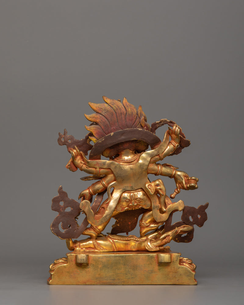 Six Armed Mahakala Wrathful Protector Deity Statue |  Buddhist Deity of Dharma Protector