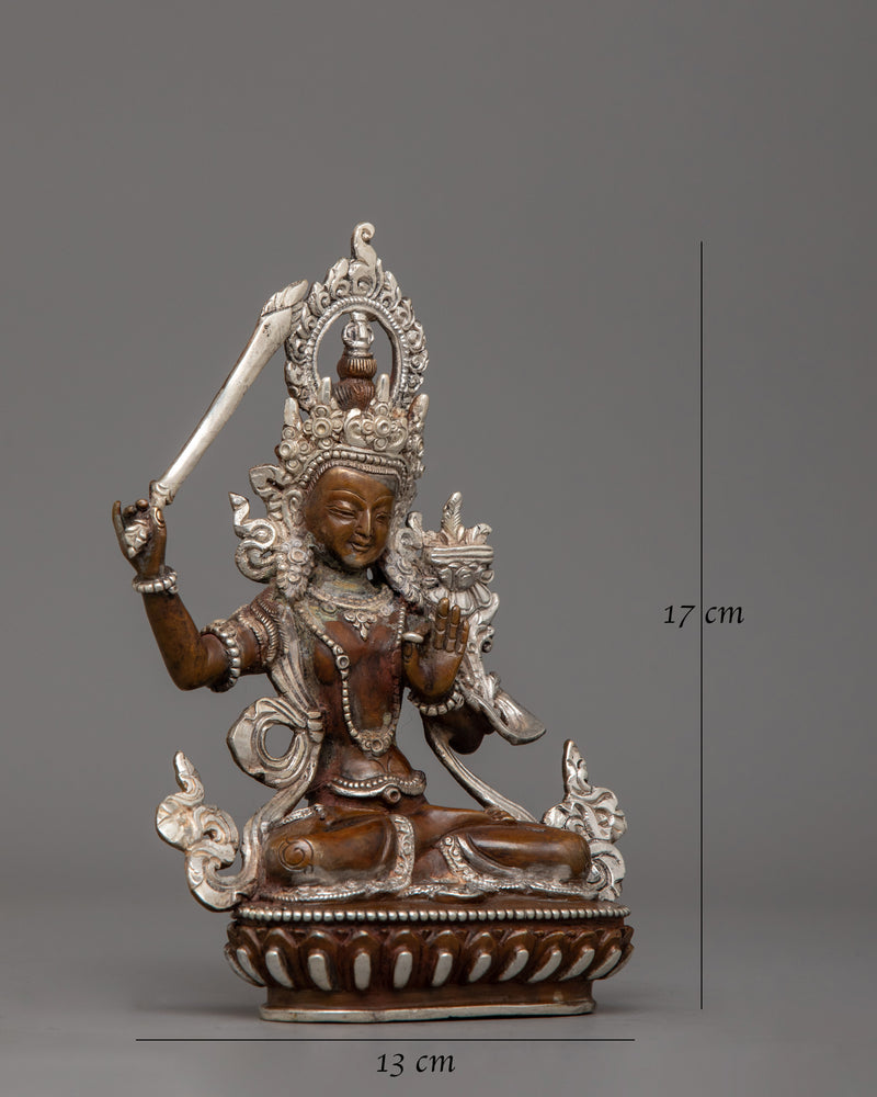 Manjushri Enlightened Bodhisattva Sculpture | Buddhist Icon of Intellectual Clarity