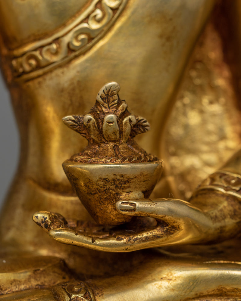 Sacred Bhaisajyaguru Figurine for Healing  | Handcrafted in 24K Gold Gilding