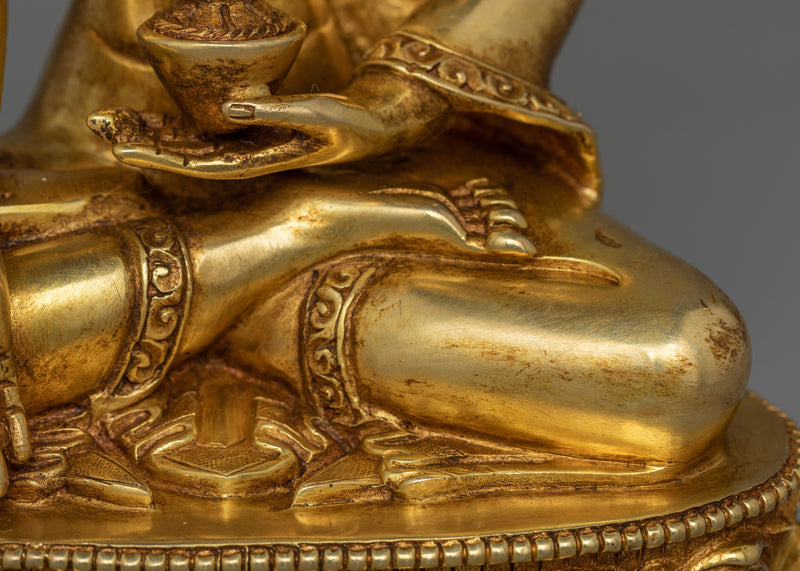 Sacred Bhaisajyaguru Figurine for Healing  | Handcrafted in 24K Gold Gilding