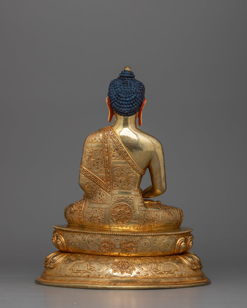 Amitabha Infinite Light Buddha Sculpture | Tibetan Amitabha Buddha Statue in 24K Gold