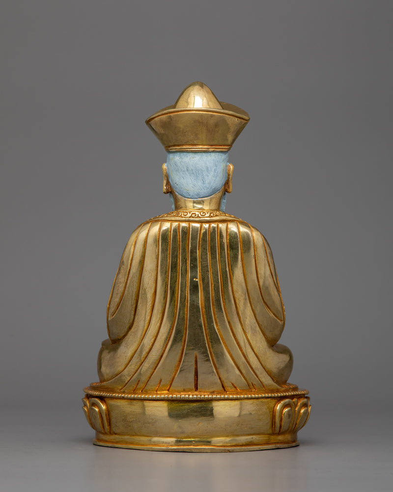 Gold Gilded Guru Shapdum Statue | Tribute to a Spiritual Luminary