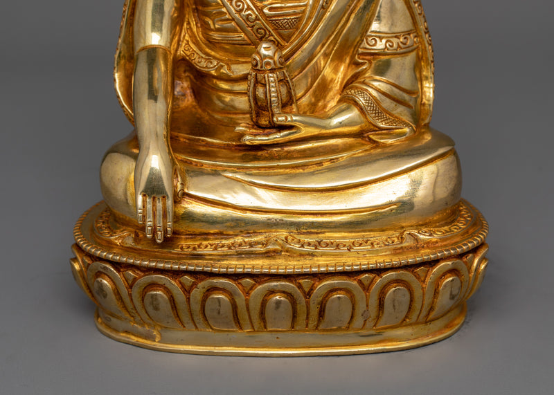 Gold Gilded Guru Shapdum Statue | Tribute to a Spiritual Luminary