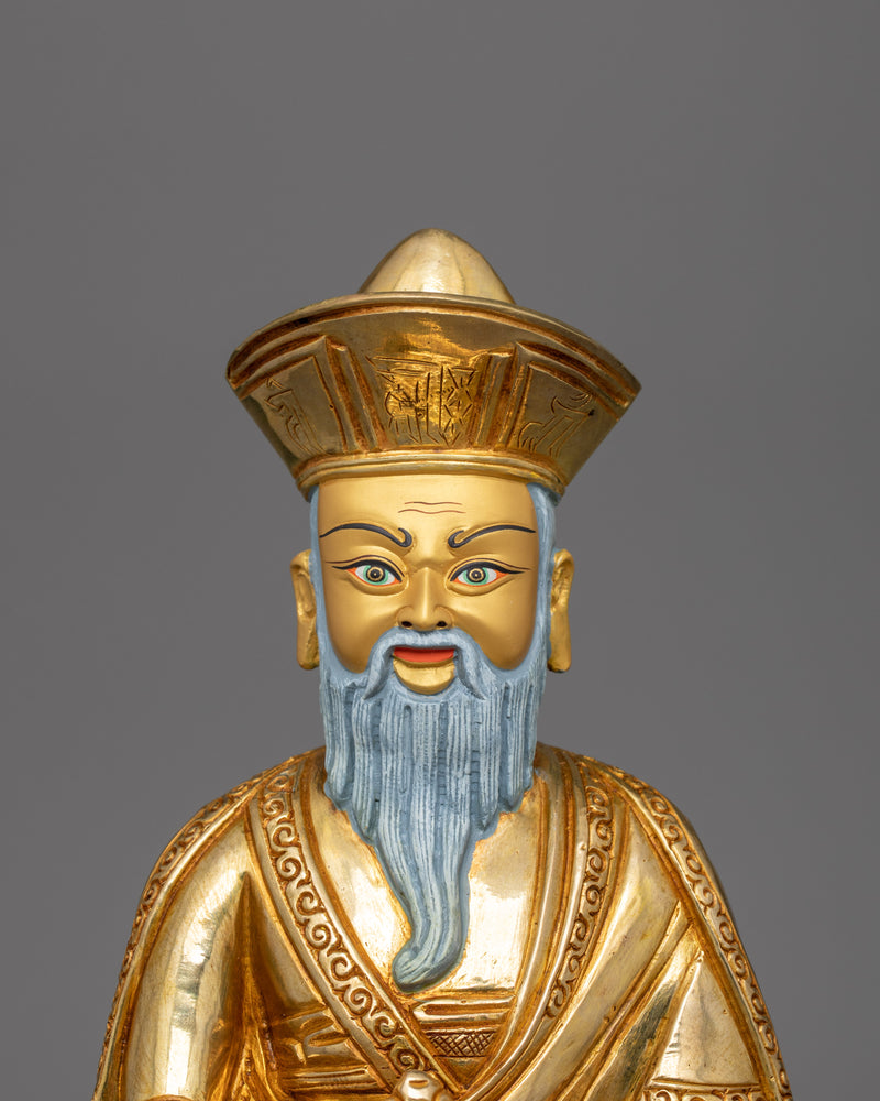 Gold Gilded Guru Shapdum Statue | Tribute to a Spiritual Luminary