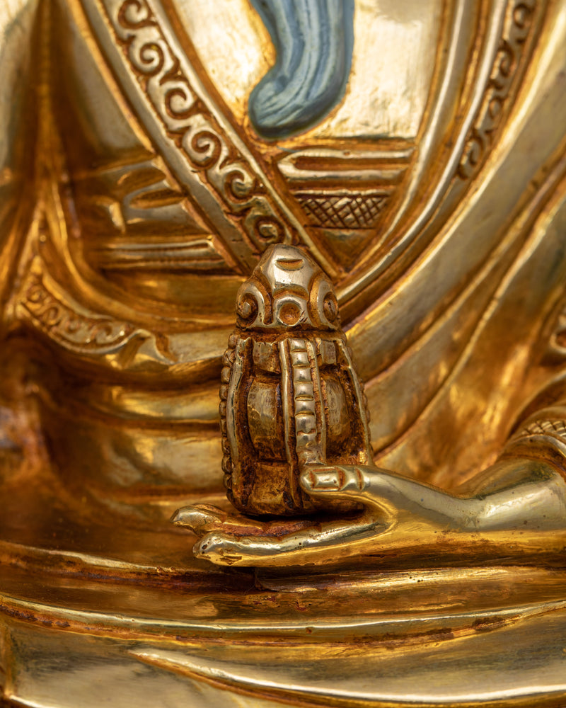 Gold Gilded Guru Shapdum Statue | Tribute to a Spiritual Luminary