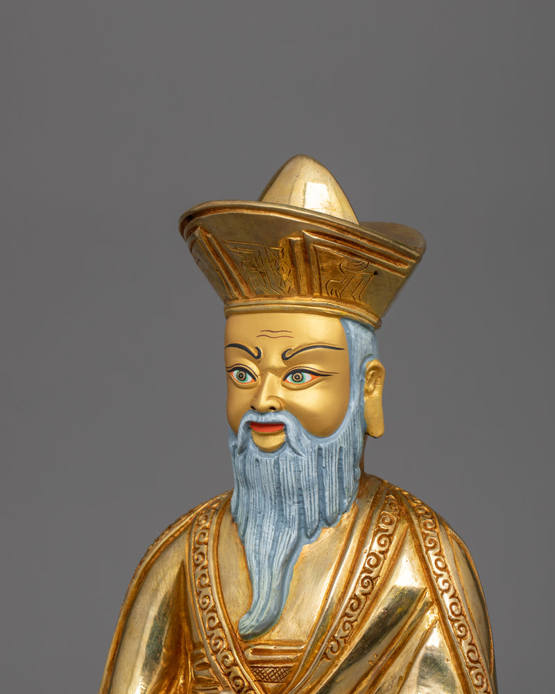 Gold Gilded Guru Shapdum Statue | Tribute to a Spiritual Luminary