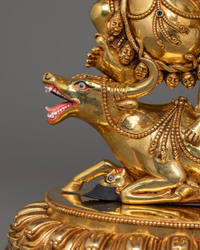 Wrathful Deity Yama Dharmaraja Figurine | Embodiment of Compassion