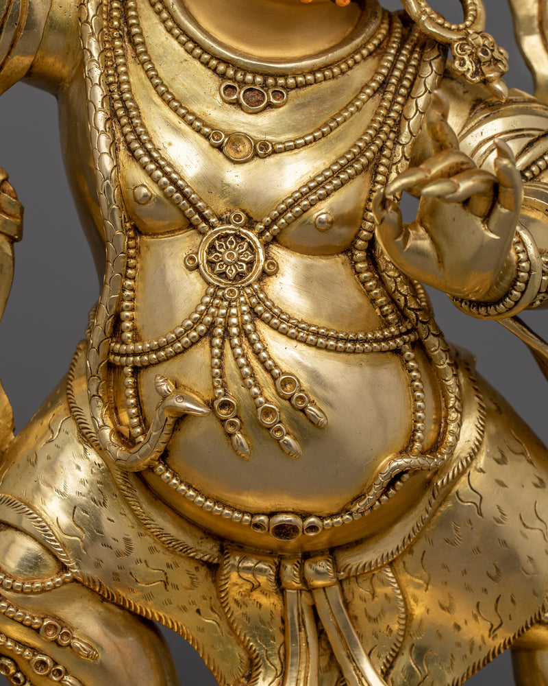 Vajrapani With Beautiful Throne | 24k Gold Gilded Statue