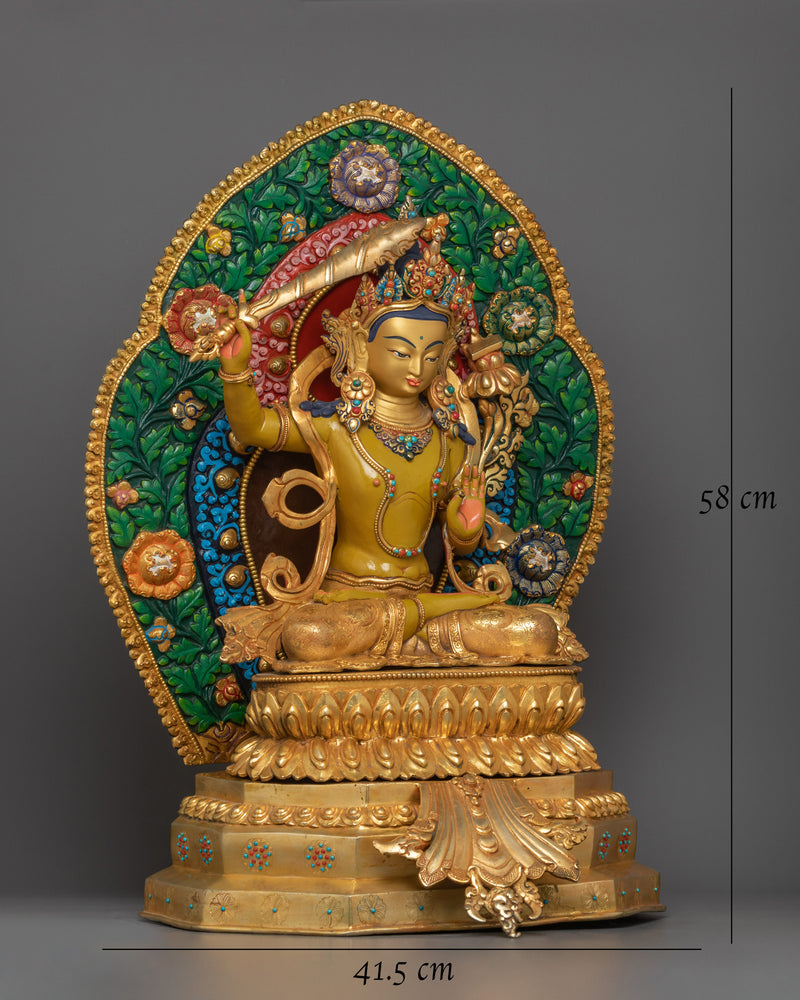 Handmade Manjushri Sculpture for Home Decor