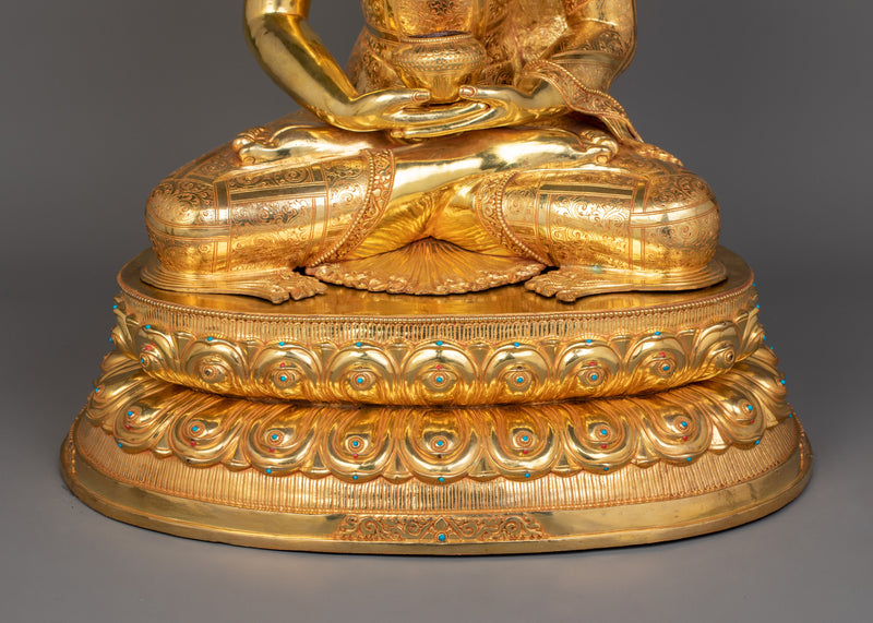 Pure Land Buddha Amitabha Statue With Halo | Guide to Enlightenment and Peace