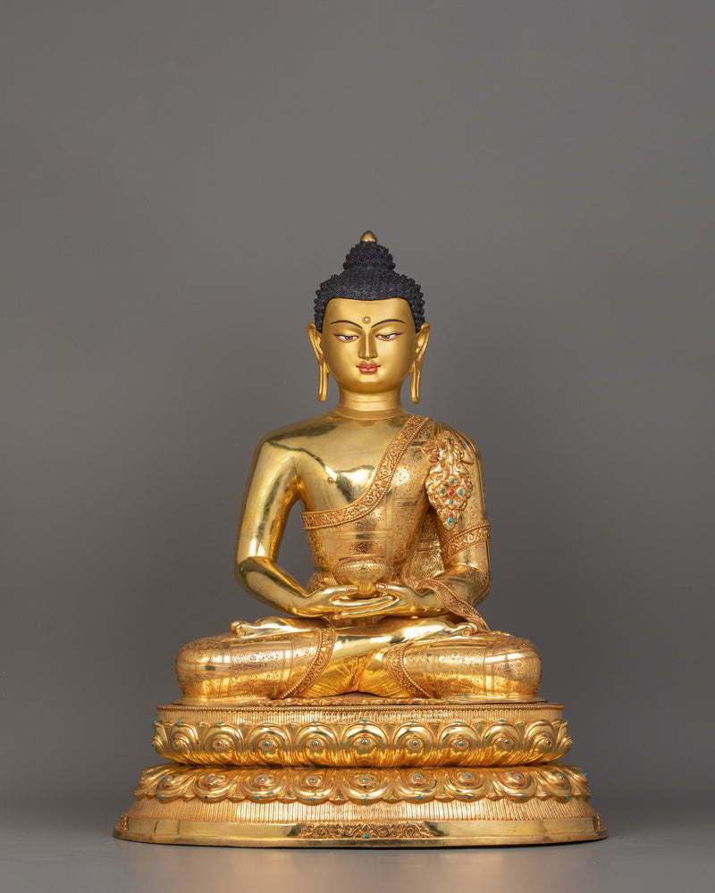 Pure Land Buddha Amitabha Statue With Halo | Guide to Enlightenment and Peace