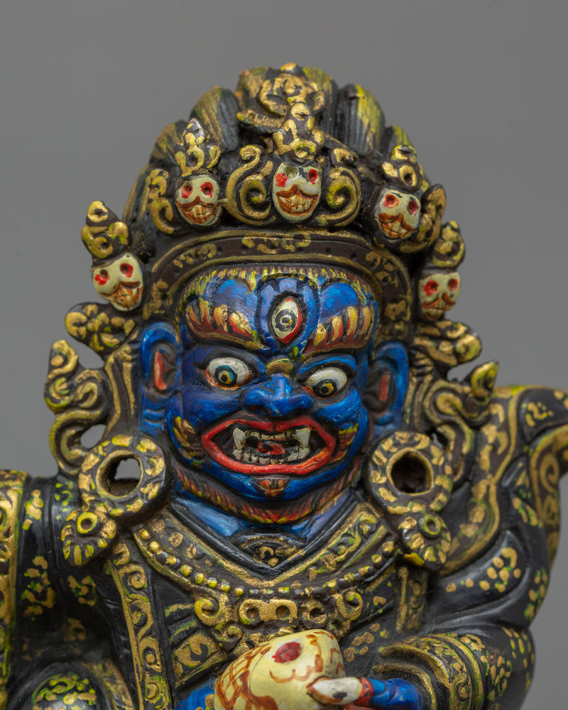 Mahakala Bernakchen Wrathful Protector Figurine | Sacred Deity for Shrine Decor