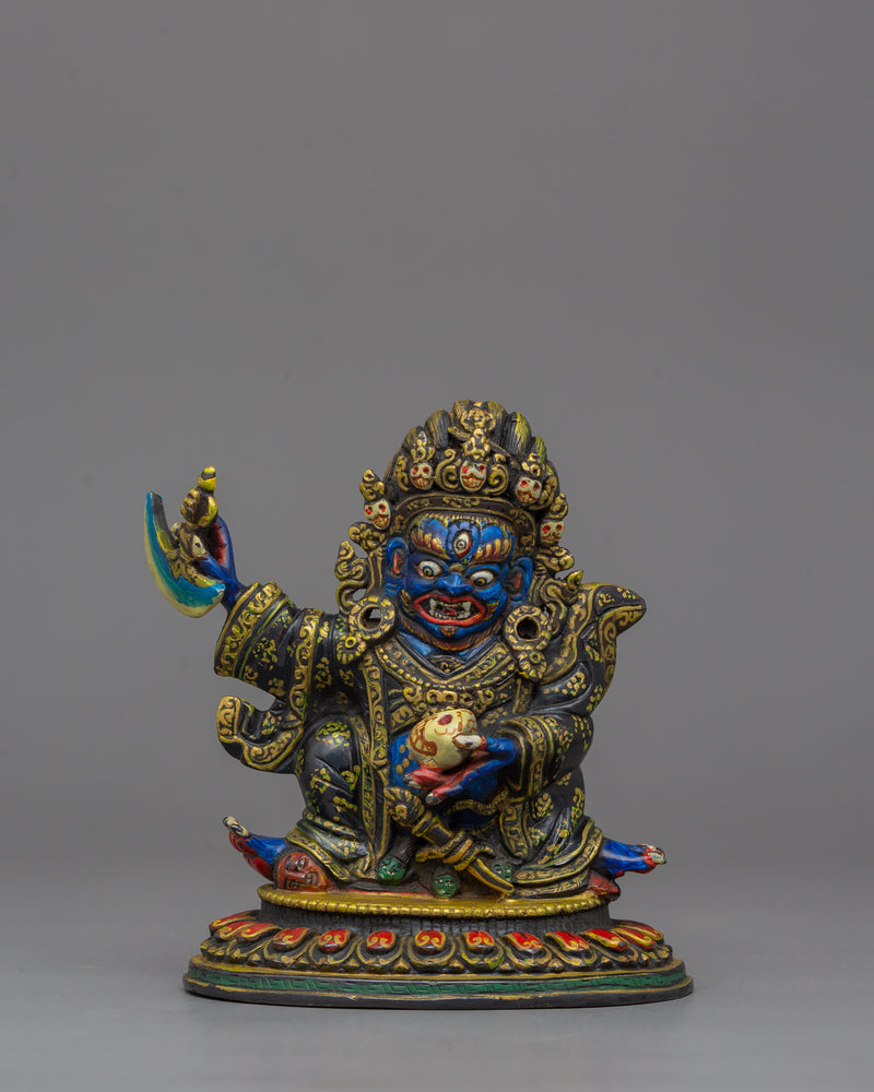 Mahakala Bernakchen Wrathful Protector Figurine | Sacred Deity for Shrine Decor