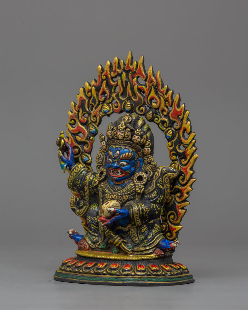 Mahakala Bernakchen Wrathful Protector Figurine | Sacred Deity for Shrine Decor