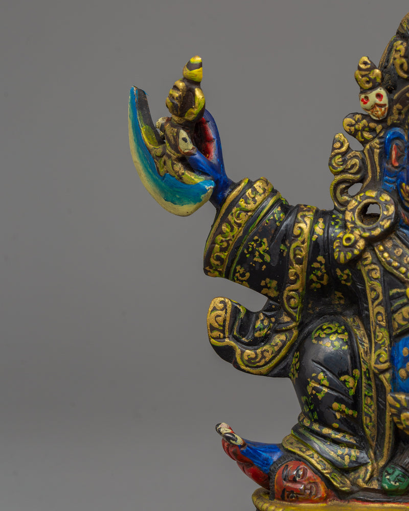 Mahakala Bernakchen Wrathful Protector Figurine | Sacred Deity for Shrine Decor