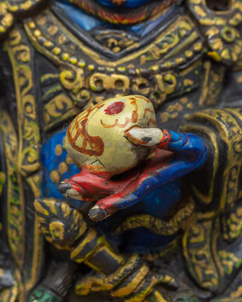 Mahakala Bernakchen Wrathful Protector Figurine | Sacred Deity for Shrine Decor