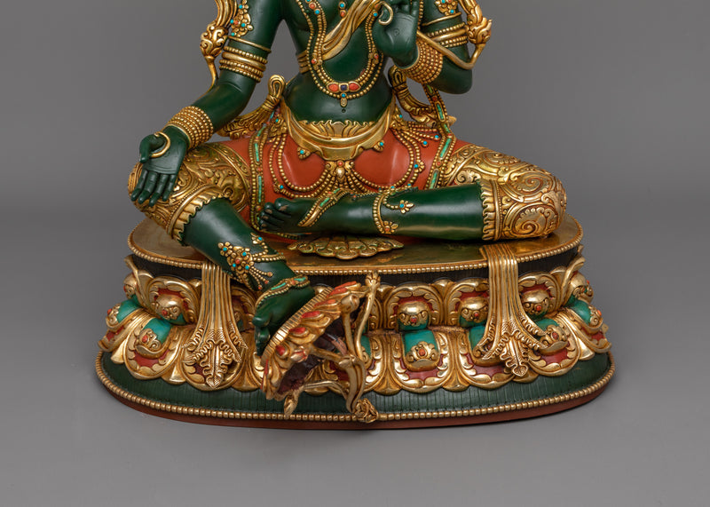 Green Tara Compassionate Buddhist Deity Statue | Buddhist Art for Spiritual Growth