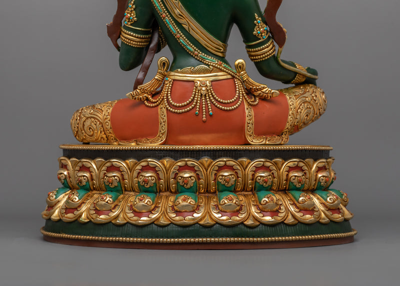 Green Tara Compassionate Buddhist Deity Statue | Buddhist Art for Spiritual Growth