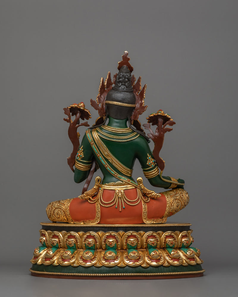 Green Tara Compassionate Buddhist Deity Statue | Buddhist Art for Spiritual Growth