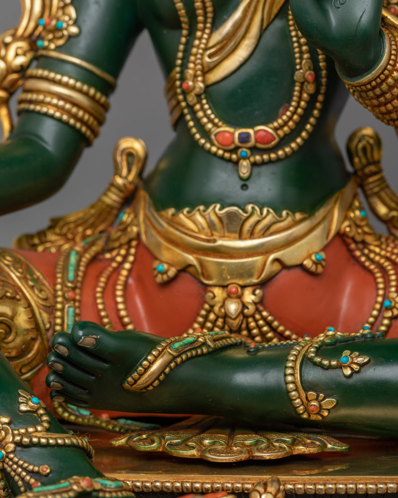 Green Tara Compassionate Buddhist Deity Statue | Buddhist Art for Spiritual Growth