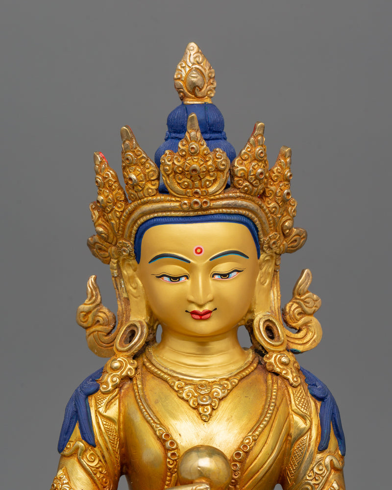 Kshitigarbha Earth Store Bodhisattva Sculpture | Handmade Himalayan Buddhist Sculpture