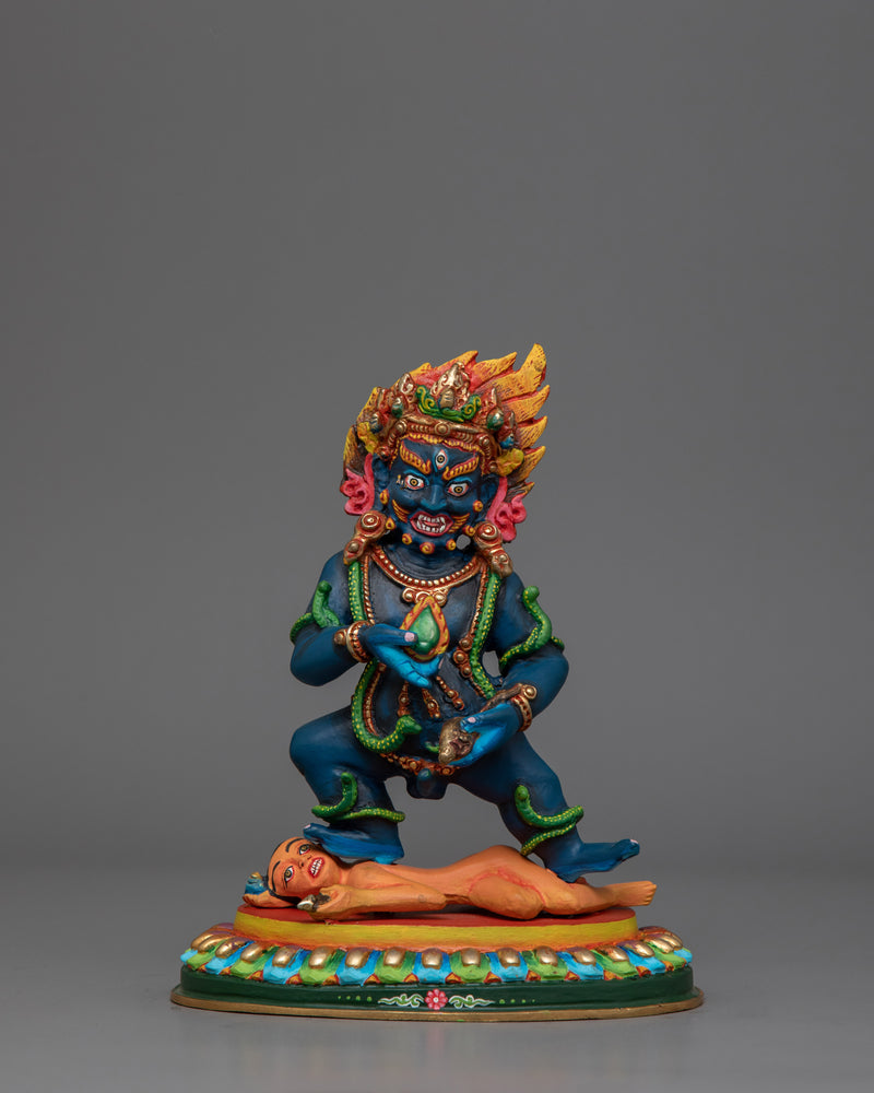 Black Dzambhala Wealth Deity Sculpture | Guardian of Wealth and Transformation