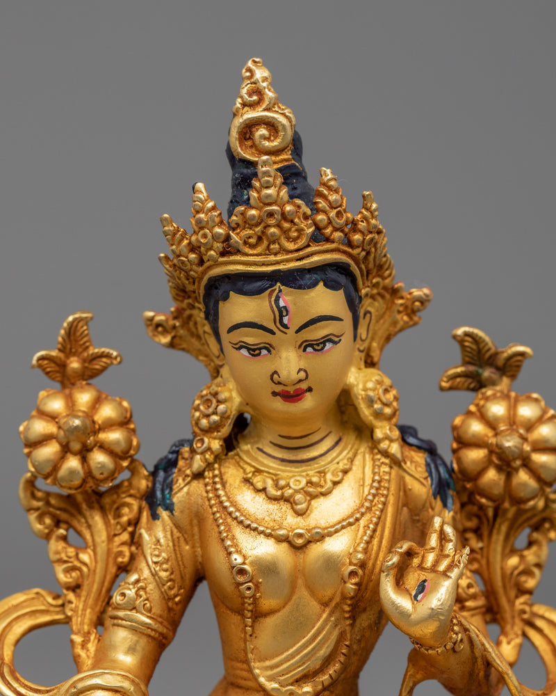 11cm Gold Electroplated White Tara | Goddess of Health and Healing