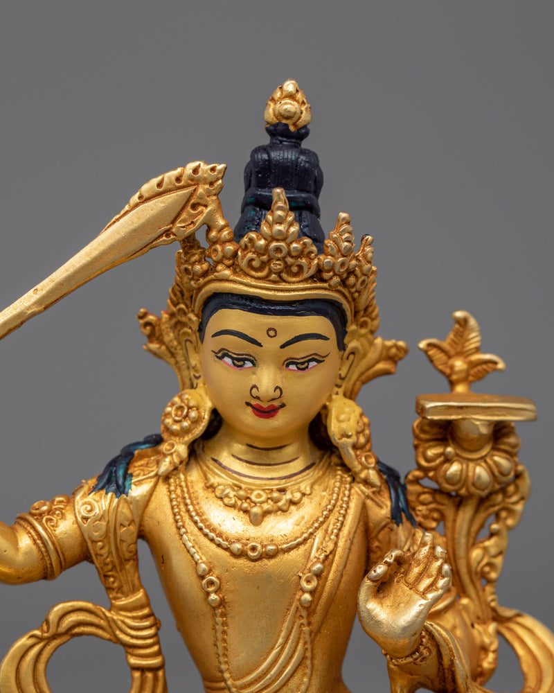 Manjushri Deity of Wisdom and Clarity Figurine | Sculpture of Buddhist Bodhisattva