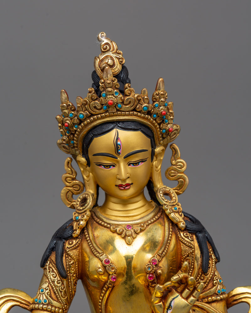 Traditional Dukar Golden Statue | Goddess of the White Parasol