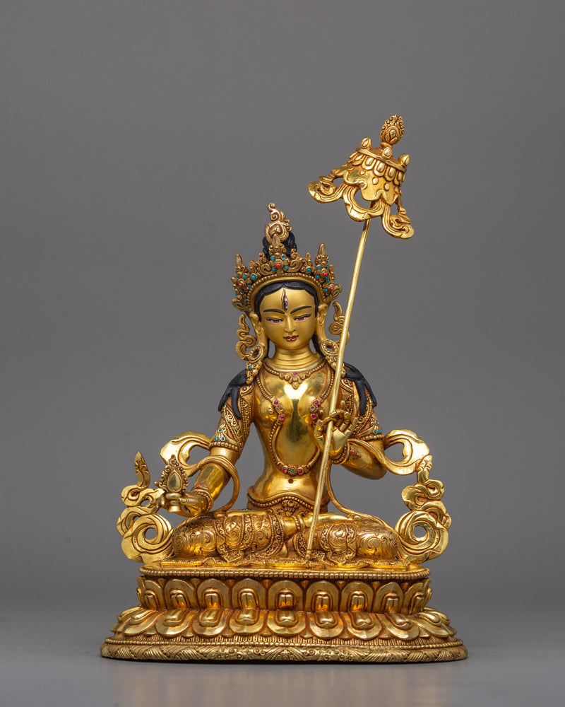 Traditional Dukar Golden Statue | Goddess of the White Parasol