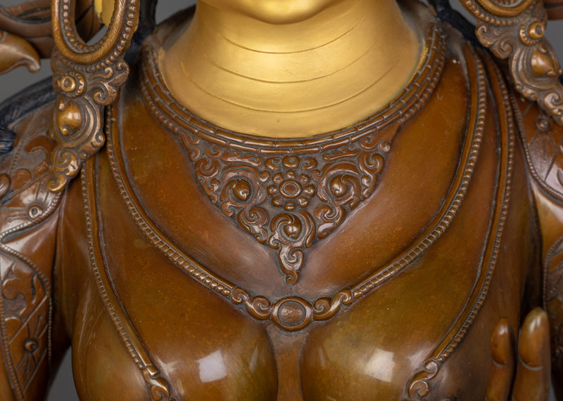 Oxidized Green Tara Sculpture | Goddess Shyamatara Statue