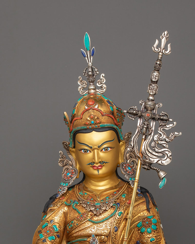 Tibetan Guru Padmasambhava Figurine | The Lotus-Born Master Handcrafted Statue