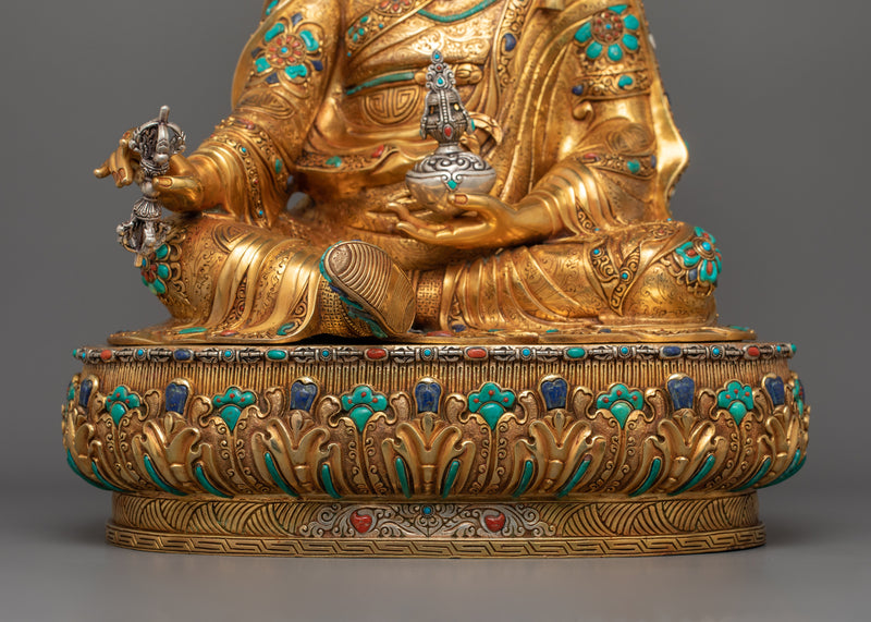 Tibetan Guru Padmasambhava Figurine | The Lotus-Born Master Handcrafted Statue