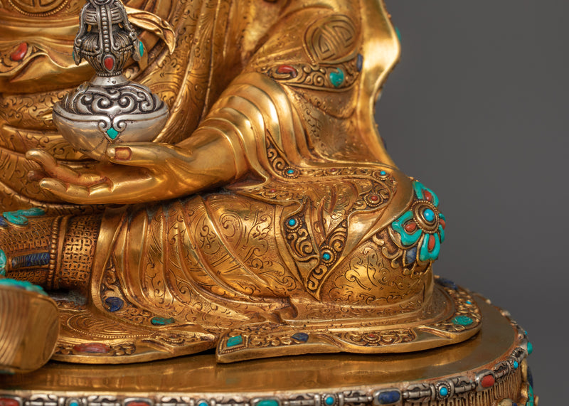 Tibetan Guru Padmasambhava Figurine | The Lotus-Born Master Handcrafted Statue