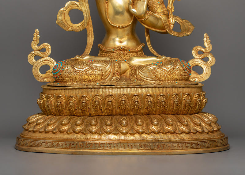 Tibetan Bodhisattva Manjushri Wisdom Deity Figurine | Guardian of Dharma