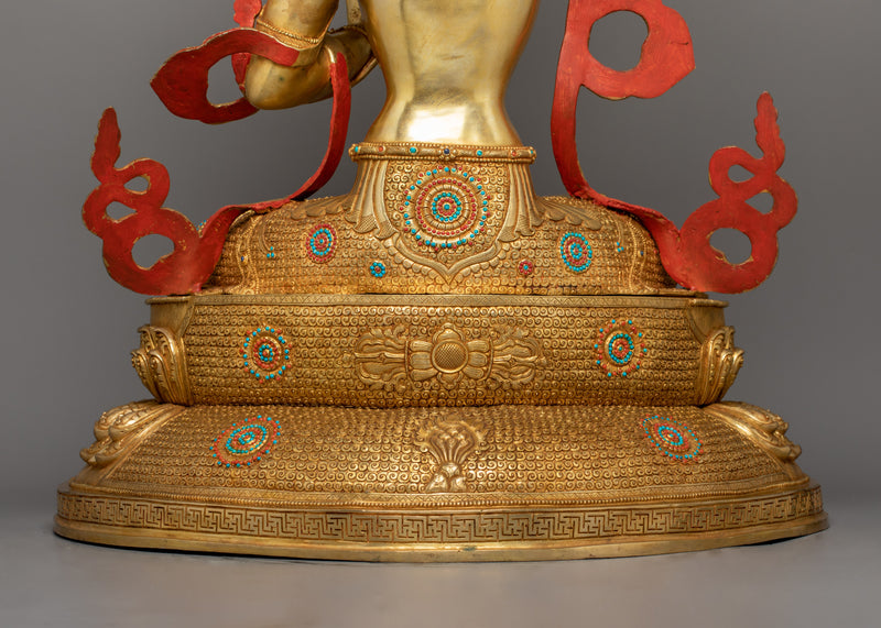 Tibetan Bodhisattva Manjushri Wisdom Deity Figurine | Guardian of Dharma