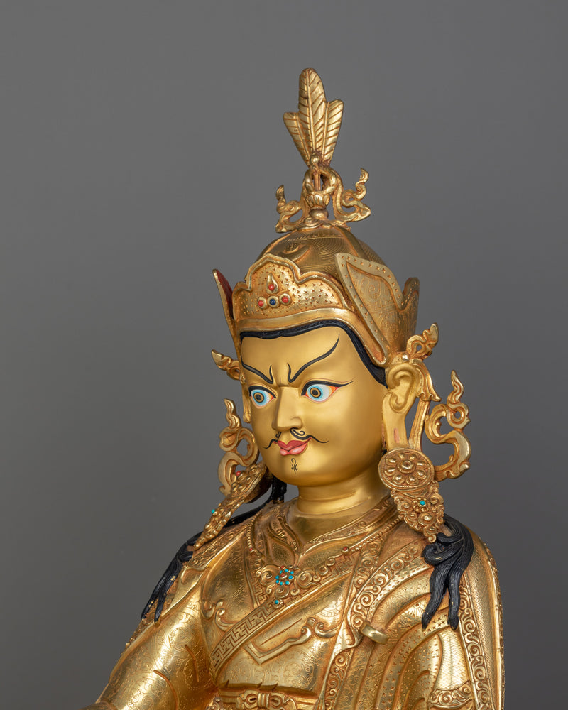 Tantric Buddhist Vajra Master Padmasambhava Statue | Revered Deity Guru Rinpoche