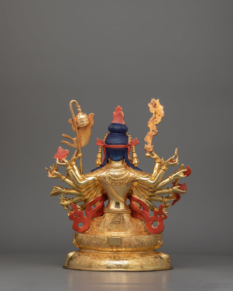 24K Gold Gilded Chundi Sculpture | Goddess of Victory and Prosperity