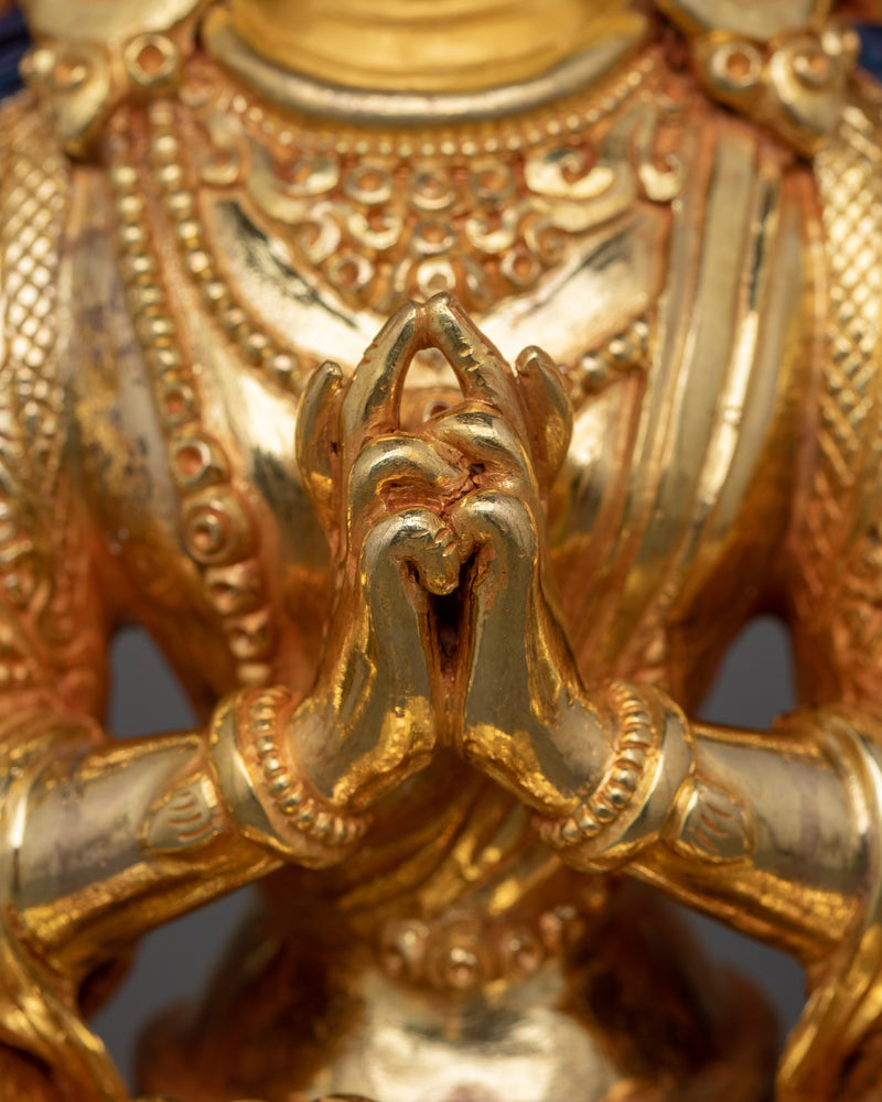 24K Gold Gilded Chundi Sculpture | Goddess of Victory and Prosperity