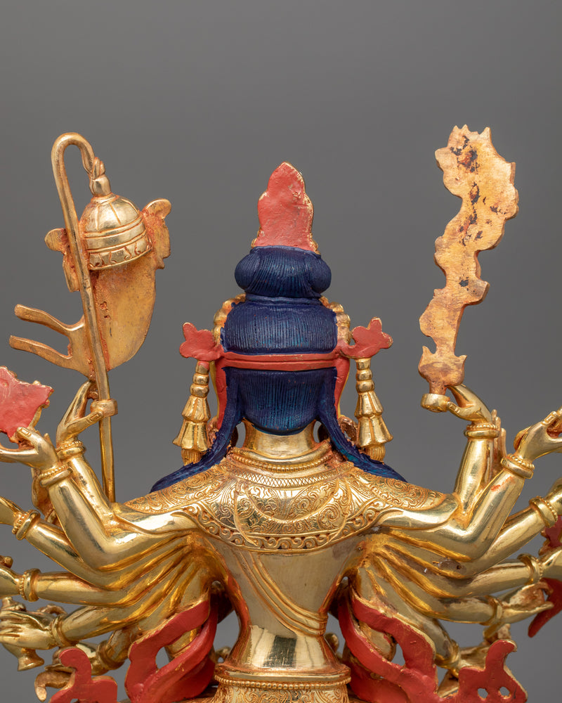 24K Gold Gilded Chundi Sculpture | Goddess of Victory and Prosperity