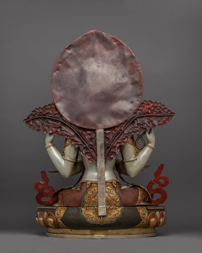 Handcrafted Chenrezig Statue With Sacred Halo | The Symbol of Infinite Compassion